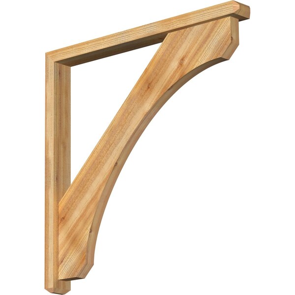 Ekena Millwork Legacy Craftsman Rough Sawn Bracket w/ Offset Brace, Western Red Cedar, 4"W x 40"D x 40"H BKT0402X40X40LEC04RWR - main